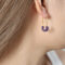 [316L鈦鋼]法式回形針彩軸耳環F984 - F984-紫彩釉金色耳坏