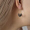 [316L鈦鋼]法式回形針彩軸耳環F984 - F984-黑彩釉金色耳环