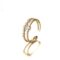 [銅]個性幾何鋯石鏈條戒指 - 星星双层戒指（黄金色）, 开口可调节