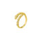 [銅]中性風蛇形鋯石戒指 - 黄金色蛇形锆石戒指, 铜（开口可调节）