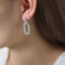 [316L鈦鋼]螺紋橢圓型雙環耳扣F1149 - F1149-钢色耳环