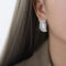 [316鈦鋼]復古貝珠耳環不對稱耳飾F989 - F989-钢色耳环