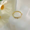 [925純銀]清新小鉆花朵戒指YC5113R - 小钻白色花朵戒指-黄金色, #14号【可调节13-15号】