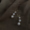 [925銀針]法式慵懶長款珍珠耳扣 - C-76略微浅淡粉光