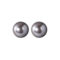 [925純銀]簡約灰色貝殼珠耳釘 - 8mm, 925银