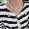 [925純銀]正圓強光珍珠毛衣鏈 - 粉白色, 925银