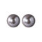 [925純銀]簡約灰色貝殼珠耳釘 - 10mm, 925银