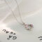 [925純銀]珍珠貝殼花環項鏈YC3216N - 贝壳花朵花环项链-白金色, 925银