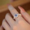[925純銀]海藍寶氣質珍珠戒指YC5262R - 海蓝宝珍珠戒指-白金色, 内置弹力绳