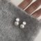[🇰🇷韓.代工]氣質金屬珍珠耳釘 - 镀银-白珍珠耳钉