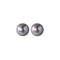 [925純銀]簡約灰色貝殼珠耳釘 - 6mm, 925银