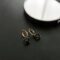 [925銀針]黑色方形鋯石耳扣 - 620#XK 黑色方形耳扣