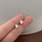 [925純銀]月光石珍珠耳釘YC8610E - 珍珠月光石耳钉-白金色, 925银