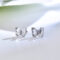 [925純銀]水晶蝴蝶螺絲耳釘YC8152E - 白金色白钻款, 925银