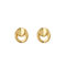 [925純銀]氣質簡約圓形耳釘 - 圆形耳钉-黄金色, 925银