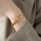 [316L鈦鋼]輕奢小眾朋克項鏈手鏈 - E511-金色手链-15+5cm