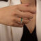[316L鈦鋼]輕奢個性彩鋯戒指 - A707-金色绿白锆石戒指, 7号