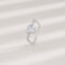 [銅]鑲鉆愛心方形麻花戒指 - 白金色超闪爱心方形戒指, 铜（开口可调节）