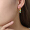 [316L鈦鋼]彩軸牛角包耳環 - F260-蓝彩釉金色耳环