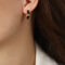 [銅]幾何彩釉設計耳環 - F1113-黑彩釉捷克钻耳环