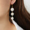 [銅]輕奢珍珠流蘇耳環 - F1313-短款仿珍珠耳环