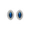 [925純銀]幾何菱形藍色锆石耳釘 - 白金色【配纯银耳堵】, 925银