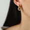 [316L鈦鋼]法式復古滿鉆耳環 - F370-白钻金色耳环