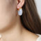 [316L鈦鋼]輕奢樹脂多彩耳環 - F1151-银河白树脂耳环