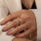 [316L鈦鋼]輕奢個性彩鋯戒指 - A707-金色红白锆石戒指, 7号