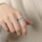 [316L鈦鋼]個性雙層滴釉戒指A580 - A580-蓝彩釉钢色戒指, 7号