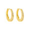 [925純銀]氣質單邊鑲鉆圓圈耳扣 - 18K金色, 925银