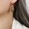 [銅]虎眼石琺瑯彩釉耳環 - F378-红彩釉虎眼石耳环