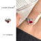 [鍍銀]輕奢個性設計戒指 - 412红色锆石（6.5号开）, 开口可调节