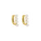 [925純銀]氣質幾何圓形貝珠耳扣 - 18K金色, 925银