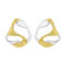 [925純銀]小衆幾何镂空紋理耳釘 - 白金色+18K金色【配硅胶耳堵】, 925银