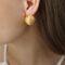 [316L鈦鋼]復古水滴形耳環 - F1008-金色耳环