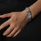 [316L鈦鋼]編織紋理拼接設計手鏈 - NE010-钢色手链-20cm-宽14mm-46g