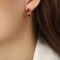 [銅]幾何彩釉設計耳環 - F1113-红彩釉捷克钻耳环