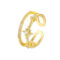 [銅]復古港風星星雙層戒指 - 米字芒星双层戒指（黄金色）, 铜（开口可调节）