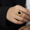 [316L鈦鋼]瑪瑙OT扣項鏈戒指 - A686-金色戒指-6号