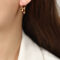 [銅]氣質彩釉U形耳環F1322 - F1322-褐色彩釉金色耳环