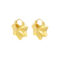 [925純銀]氣質圓珠邊楓葉耳扣 - 18K金色, 925银