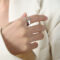 [316L鈦鋼]法式幾何創意戒指 - A578-钢色戒指, 7号