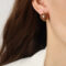 [銅]幾何彩釉設計耳環 - F1113-桃心棕彩釉耳环