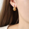[316L鈦鋼]個性水滴形耳環F1147 - F1147-金色耳环