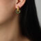 [316L鈦鋼]法式復古滿鉆耳環 - F370-绿钻金色耳环