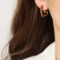 [銅]幾何彩釉設計耳環 - F1113-心形棕彩釉耳环