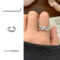 [鍍銀]設計個性格紋戒指 - 748格纹（8号开口）, 开口可调节