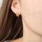 [316L鈦鋼]小眾設計橢圓耳環F1045 - F1045-金色耳环