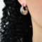 [316L鈦鋼]壓紋幾何U型耳環F1036 - F1036-钢色耳环